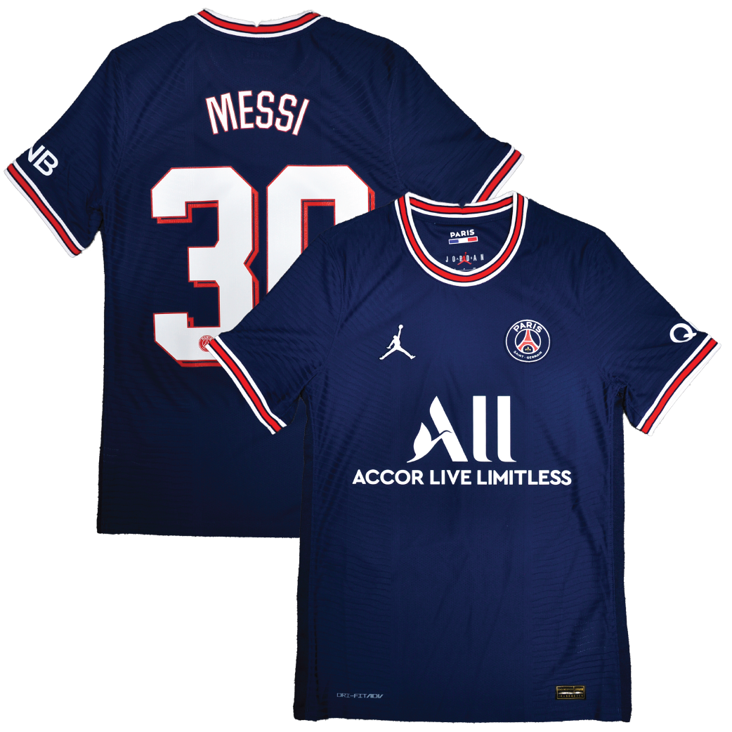 [Player Edition] PSG x Jordan 2021/22 Dri Fit Adv. Home Shirt With Messi 30  - Size S